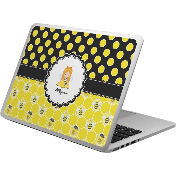 Custom Honeycomb, Bees & Polka Dots Laptop Skin - Custom Sized (Personalized)