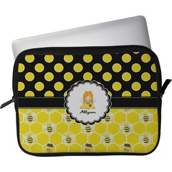 Honeycomb, Bees & Polka Dots Laptop Sleeve / Case - 13" (Personalized)