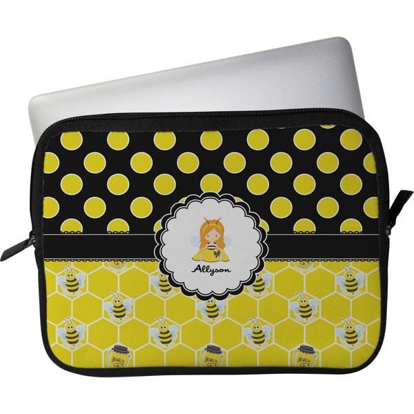 Custom Honeycomb, Bees & Polka Dots Laptop Sleeve / Case (Personalized)