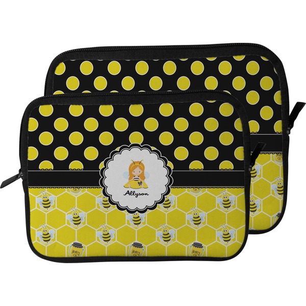 Honeycomb, Bees & Polka Dots Laptop Sleeve (Size Comparison)