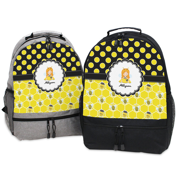 Honeycomb, Bees & Polka Dots Large Backpacks - Both