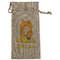 Honeycomb, Bees & Polka Dots Large Burlap Gift Bag - Front (Personalized)