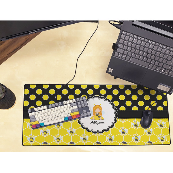 Honeycomb, Bees & Polka Dots Large Gaming Mats - LIFESTYLE