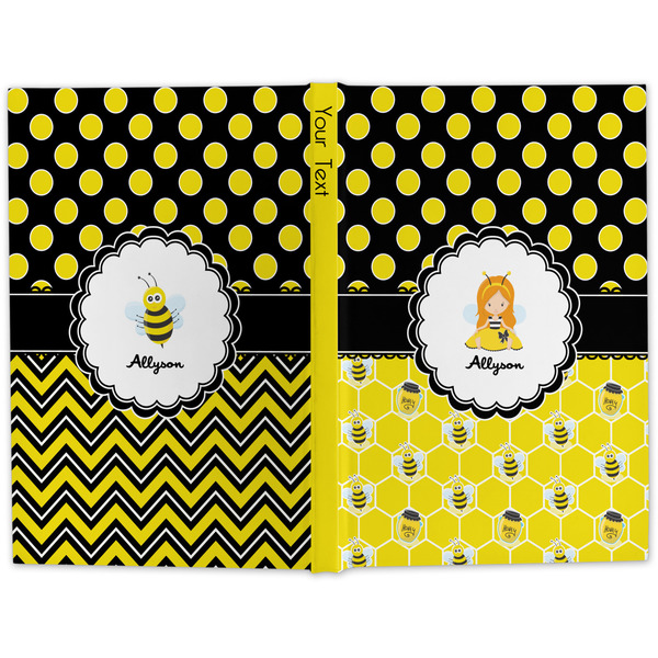 Honeycomb, Bees & Polka Dots Large Hard Cover Journal - Apvl