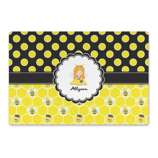 Custom Honeycomb, Bees & Polka Dots Large Rectangle Car Magnet (Personalized)