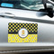 Honeycomb, Bees & Polka Dots Large Rectangle Car Magnets- In Context