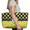 Honeycomb, Bees & Polka Dots Large Rope Tote Bag - In Context View