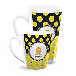 Honeycomb, Bees & Polka Dots Latte Mug (Personalized)