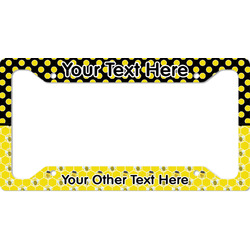 Honeycomb, Bees & Polka Dots License Plate Frame (Personalized)
