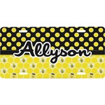 Honeycomb, Bees & Polka Dots Front License Plate (Personalized)