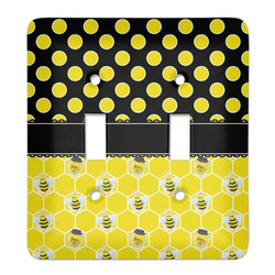 Honeycomb, Bees & Polka Dots Light Switch Cover (2 Toggle Plate)