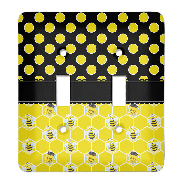 Custom Honeycomb, Bees & Polka Dots Light Switch Cover (2 Toggle Plate)