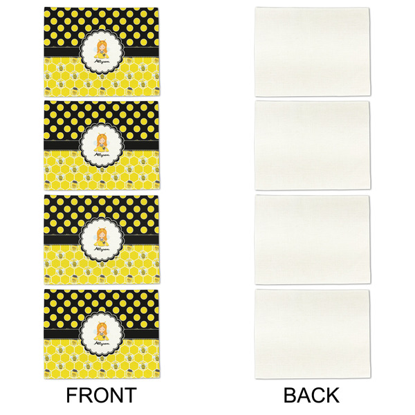 Honeycomb, Bees & Polka Dots Linen Placemat - APPROVAL Set of 4 (single sided)