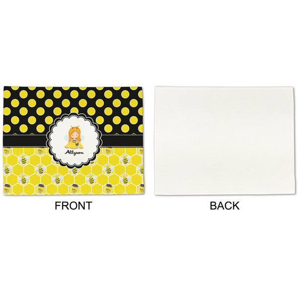 Honeycomb, Bees & Polka Dots Linen Placemat - APPROVAL Single (single sided)