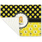 Honeycomb, Bees & Polka Dots Linen Placemat - Folded Corner (single side)