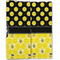 Honeycomb, Bees & Polka Dots Linen Placemat - Folded Half (double sided)