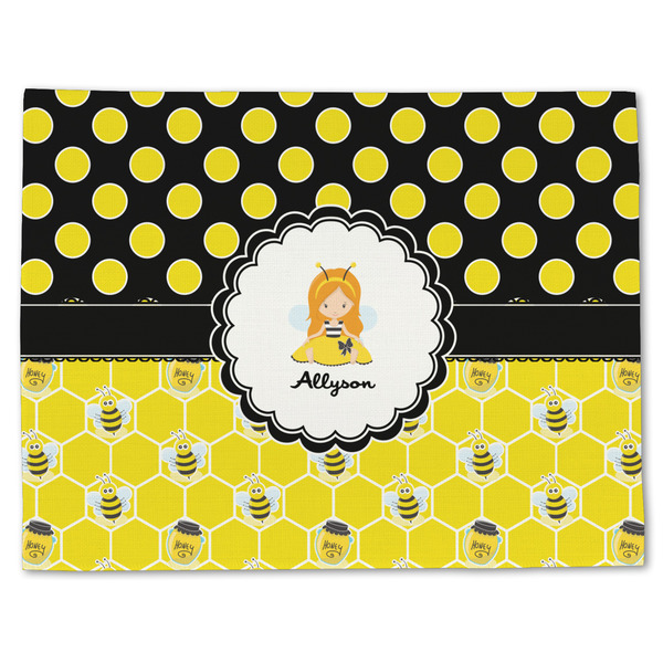 Honeycomb, Bees & Polka Dots Linen Placemat - Front