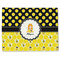 Honeycomb, Bees & Polka Dots Single-Sided Linen Placemat - Single w/ Name or Text