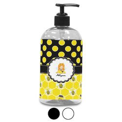 Honeycomb, Bees & Polka Dots Plastic Soap / Lotion Dispenser (Personalized)