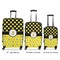 Honeycomb, Bees & Polka Dots Luggage Bags all sizes - With Handle