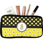 Honeycomb, Bees & Polka Dots Makeup / Cosmetic Bag (Personalized)