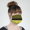 Honeycomb, Bees & Polka Dots Mask - Quarter View on Girl