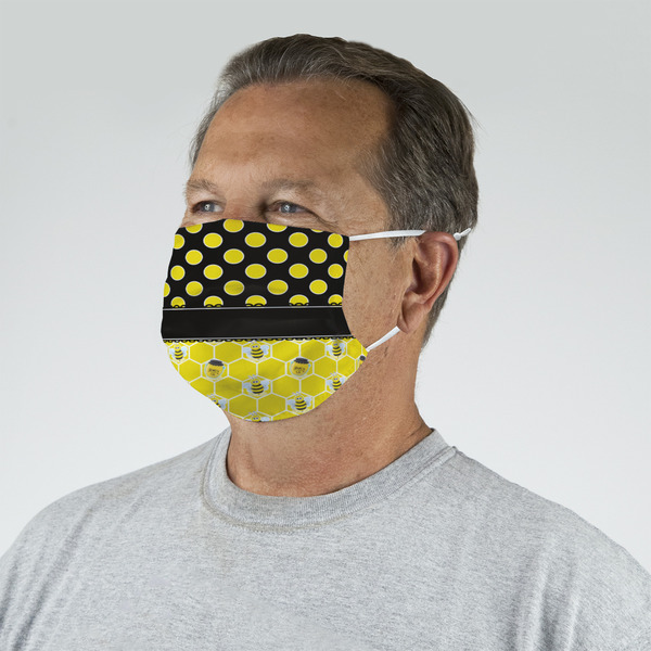 Honeycomb, Bees & Polka Dots Mask - Quarter View on Guy
