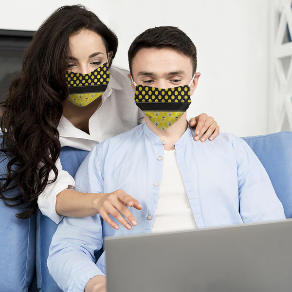 Honeycomb, Bees & Polka Dots Mask1 Adult Lifestyle