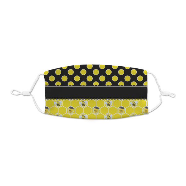 Custom Honeycomb, Bees & Polka Dots Kid's Cloth Face Mask - XSmall