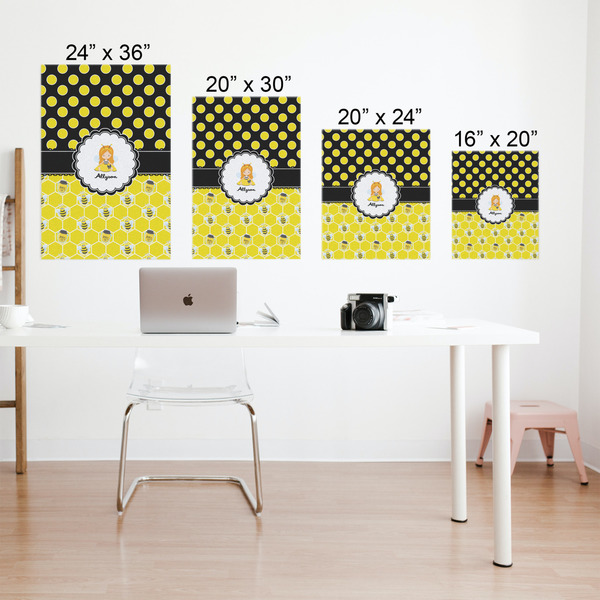 Honeycomb, Bees & Polka Dots Matte Poster - Sizes