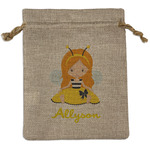 Honeycomb, Bees & Polka Dots Burlap Gift Bag (Personalized)