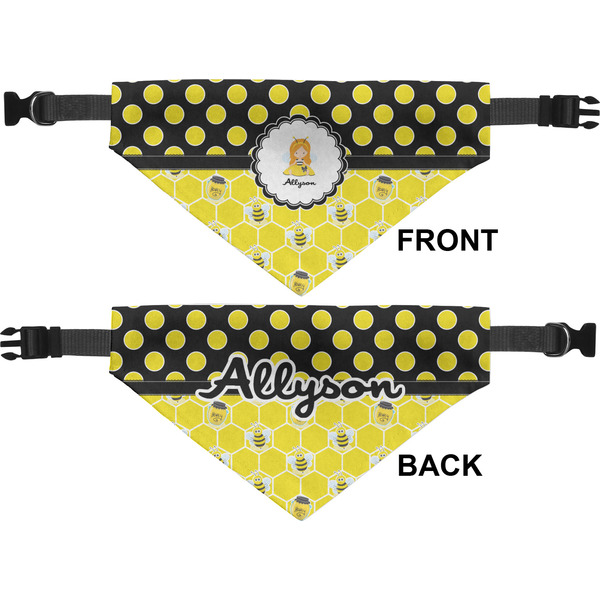 Honeycomb, Bees & Polka Dots Medium Dog Bandana Approval