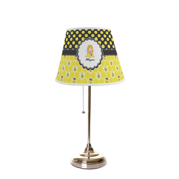 Honeycomb, Bees & Polka Dots Poly Film Empire Lampshade - On Stand