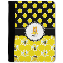 Honeycomb, Bees & Polka Dots Notebook Padfolio - Medium w/ Name or Text