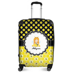 Honeycomb, Bees & Polka Dots Suitcase - 24" Medium - Checked (Personalized)