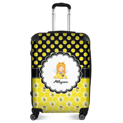 Honeycomb, Bees & Polka Dots Suitcase - 24" Medium - Checked (Personalized)