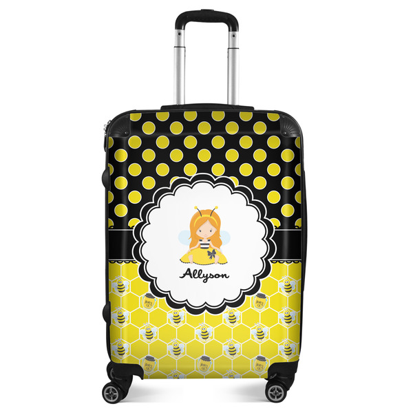 Custom Honeycomb, Bees & Polka Dots Suitcase - 24" Medium - Checked (Personalized)