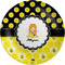 Honeycomb, Bees & Polka Dots Melamine Plate 8 inches