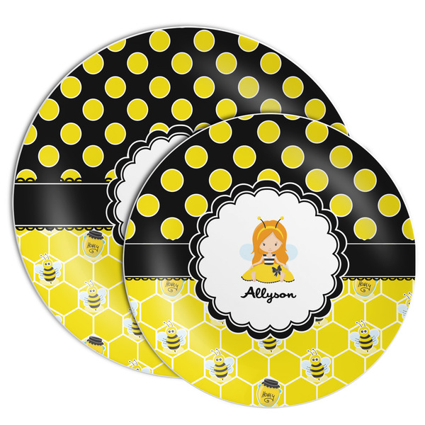 Honeycomb, Bees & Polka Dots Melamine Plates - PARENT/MAIN