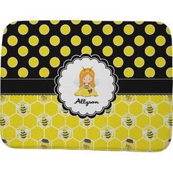 Honeycomb, Bees & Polka Dots Memory Foam Bath Mat - 48"x36" (Personalized)