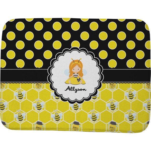 Honeycomb, Bees & Polka Dots Memory Foam Bath Mat 48 X 36
