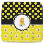 Honeycomb, Bees & Polka Dots Memory Foam Bath Mat - 48"x48" (Personalized)