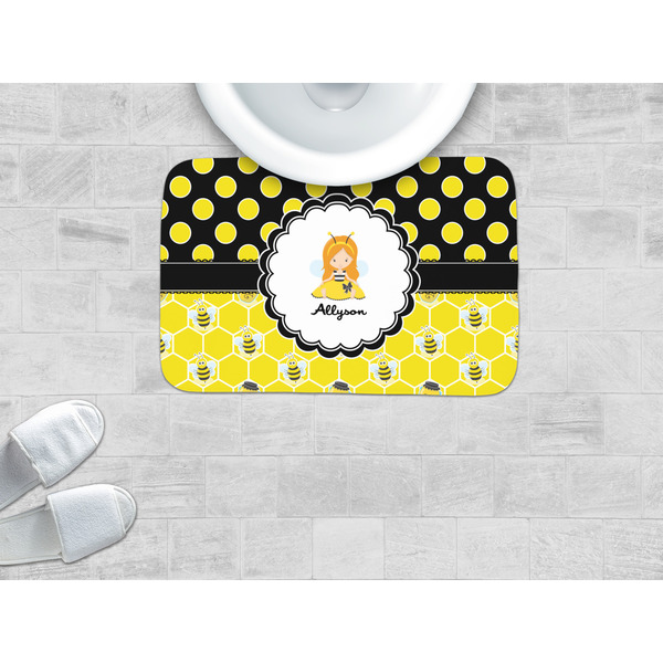 Honeycomb, Bees & Polka Dots Memory Foam Bath Mat - LIFESTYLE