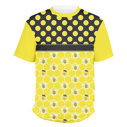 Honeycomb, Bees & Polka Dots Men's Crew T-Shirt - Large