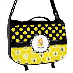 Honeycomb, Bees & Polka Dots Messenger Bag (Personalized)