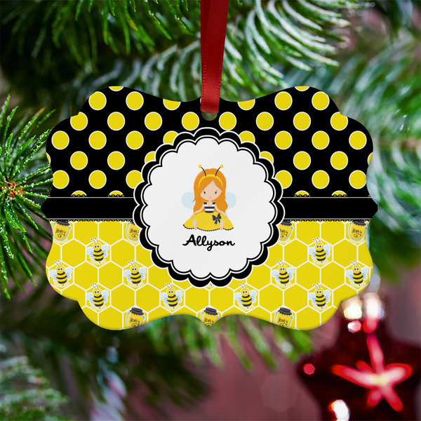 Honeycomb, Bees & Polka Dots Metal Benilux Ornament - Lifestyle
