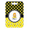 Honeycomb, Bees & Polka Dots Metal Luggage Tag - Front Without Strap