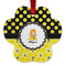 Honeycomb, Bees & Polka Dots Metal Paw Ornament - Front