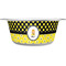 Honeycomb, Bees & Polka Dots Stainless Steel Dog Bowl - Small (Personalized)