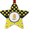 Honeycomb, Bees & Polka Dots Metal Star Ornament - Front
